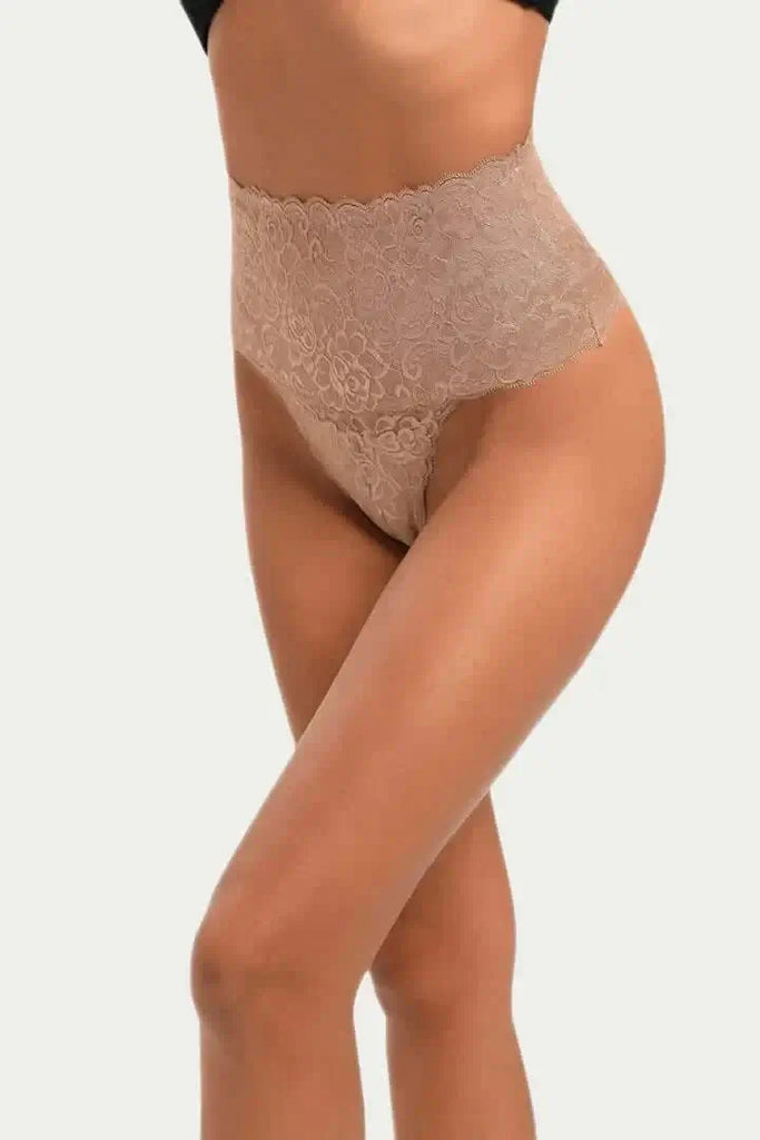 High Waisted Lace Panty Shapers, Tummy Control Butt Lifting Shapewear