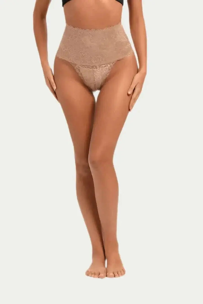 High Waisted Lace Panty Shapers, Tummy Control Butt Lifting Shapewear